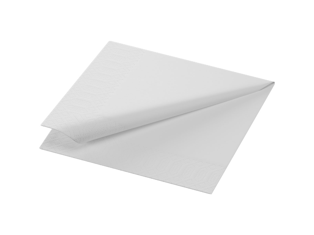 Servietter 24x24 cm 3-lags Duni hvid 8x250 stk