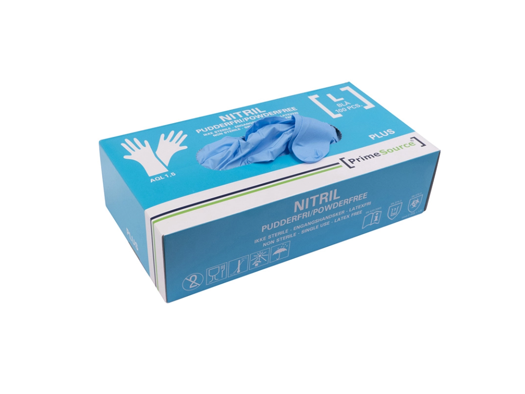 Nitrilhandske pudderfri Plus L blå 100 stk