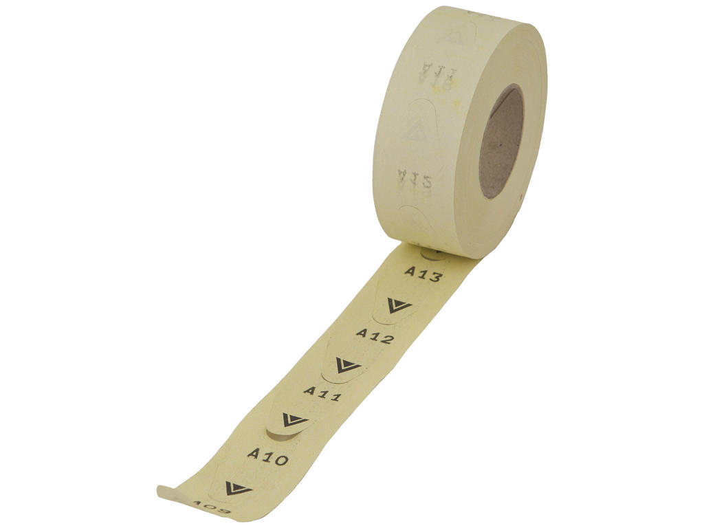 BILLET T/NUMMER/KØ SYSTEM GUL