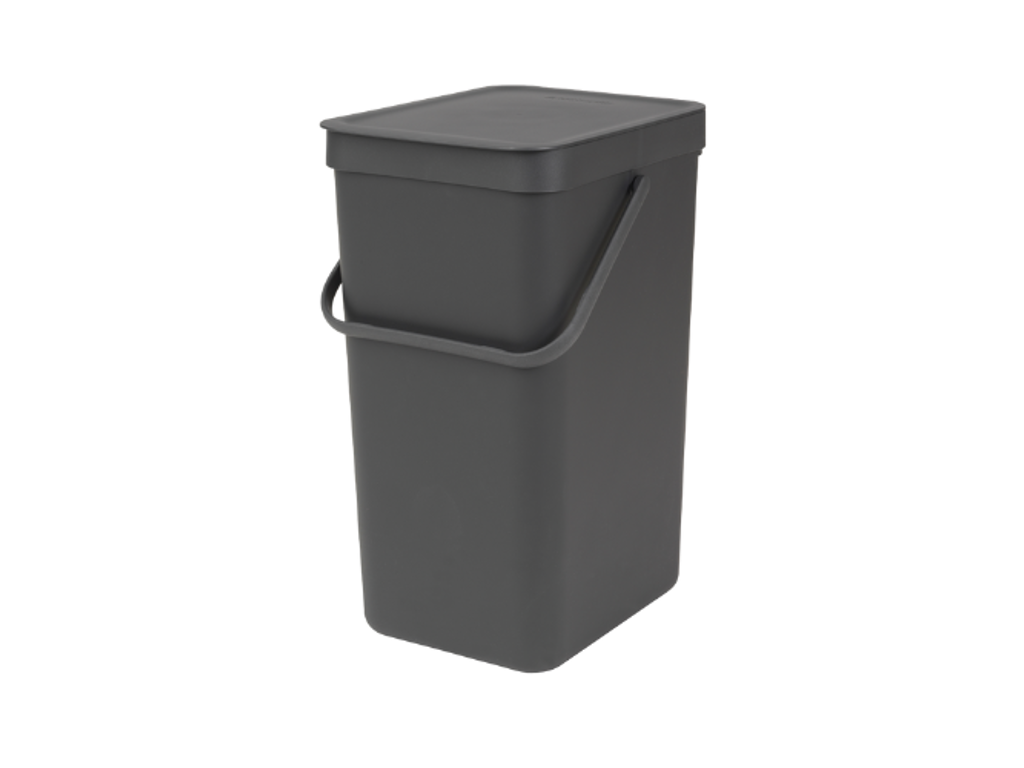 Brabantia Affaldsspand med låg | 16 Liter | Grå | Affaldssystem