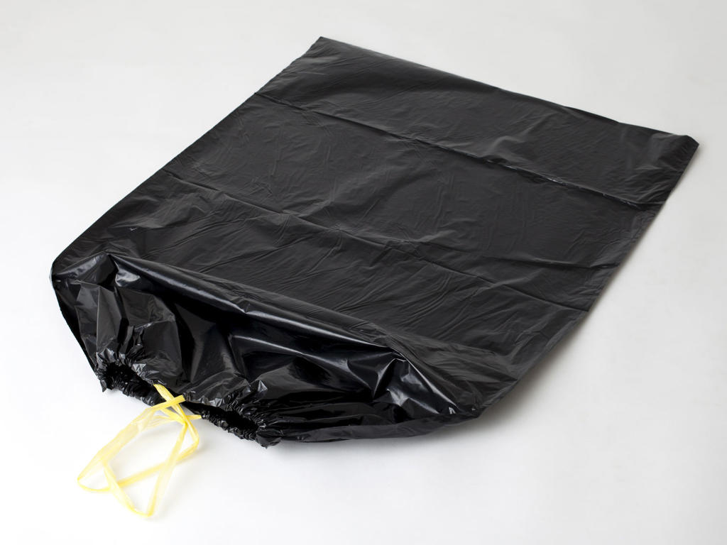 Affaldssæk | 70x110 cm | 100 L | sort | 53 mic | med snoreluk | LDPE | 10 stk