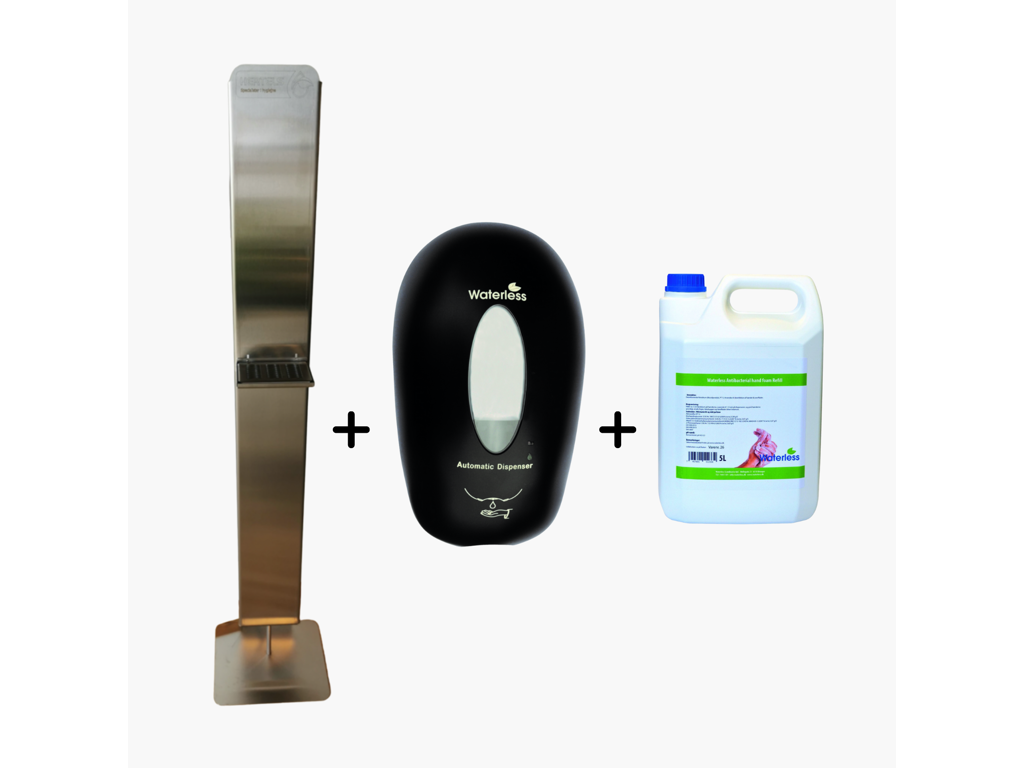 Gulvstander Hertels rustfri stål 142 cm sampak sort