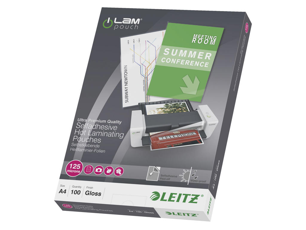 Lamineringslomme A4 125 mic selvklæbende 100 stk.
