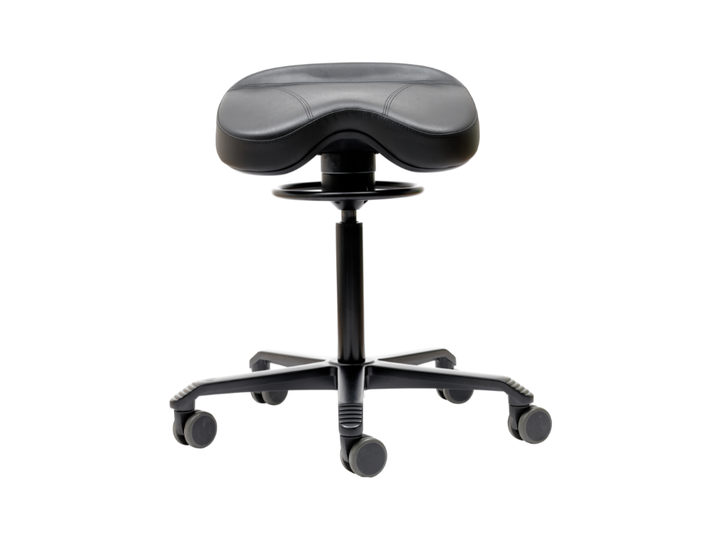 Ergonomisk kontorstol | Sadelstol | Activo | Sort kunstlæder