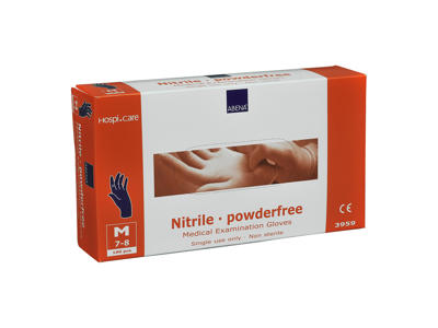 Nitrilhandske undersøgelse pudderfri M blå 100 stk