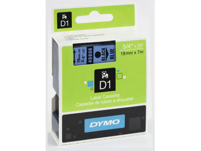Dymo tape 45806 19mm sort/blå