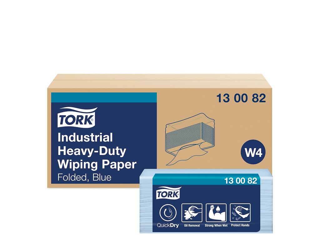 Aftørringsklud Tork W4 130082 Kraftig blå 5x100 ark