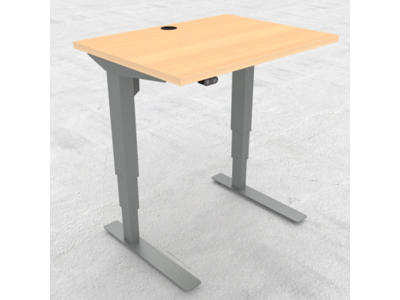 Hæve-/ sænkebord 80x60 cm bøg med sølv stel