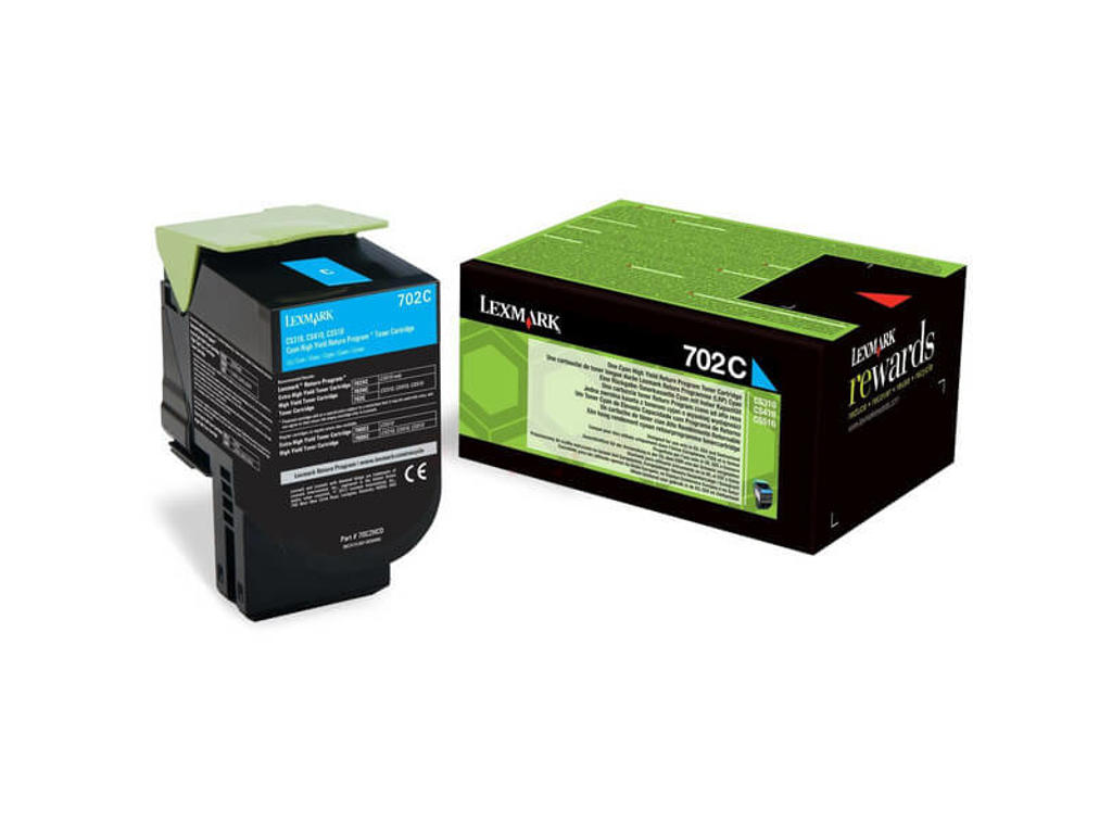 Lexmark toner 702H 70C2HC0 cyan, 3000 sider