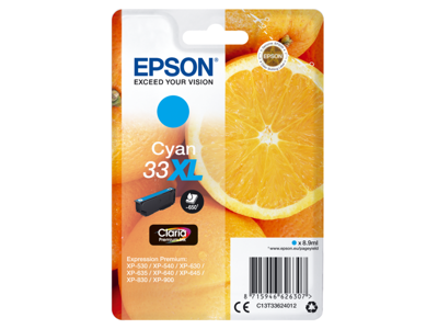 Epson blæk 33XL cyan, 650 sider