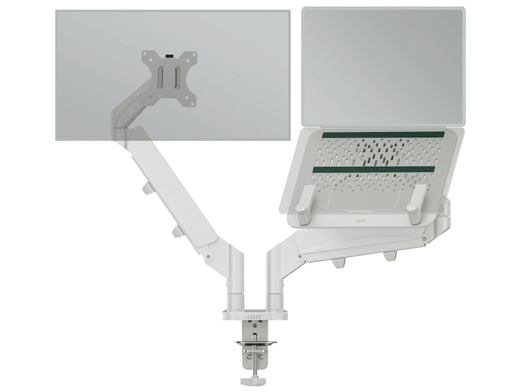Monitorarm til 1 skærm og 1 laptop Leitz Ergo lysgrå