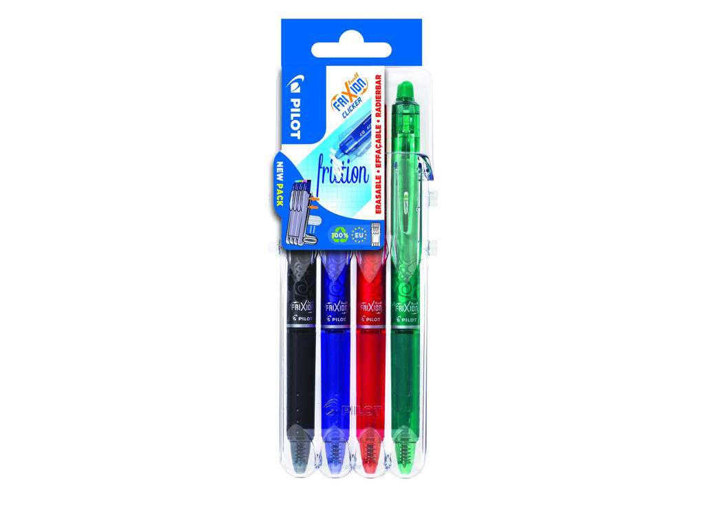 Kuglepen Pilot FriXion Clicker 0,7 mm 4 ass