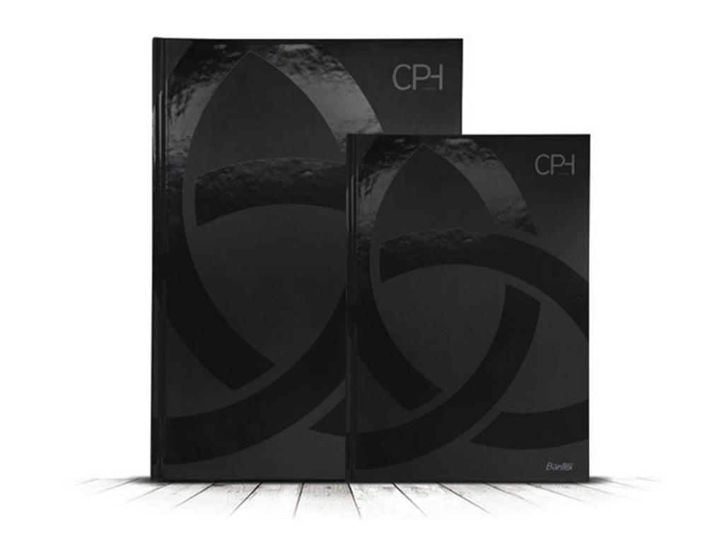 Notesbog A5 CHP lin sort 96 sider 70gr.