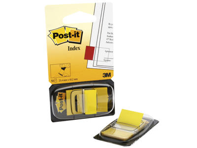 Indexfaner Post-it 680-5 45x25 mm gul 
