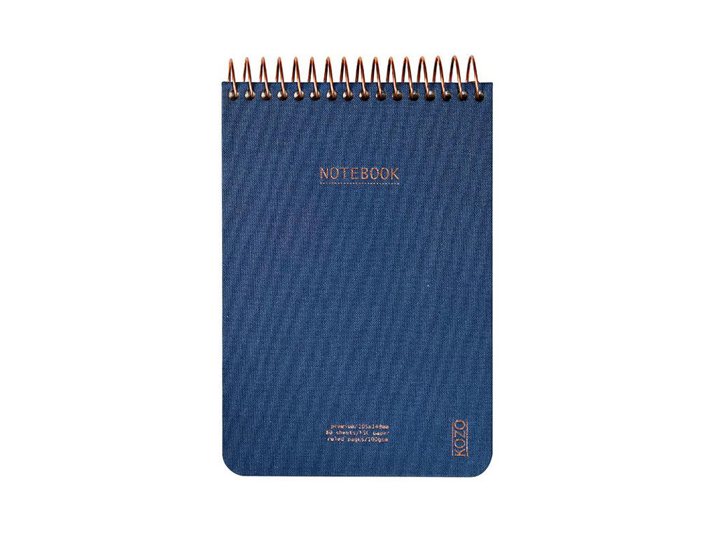 Notesblok KOZO Premium A6 100 g linjeret navy