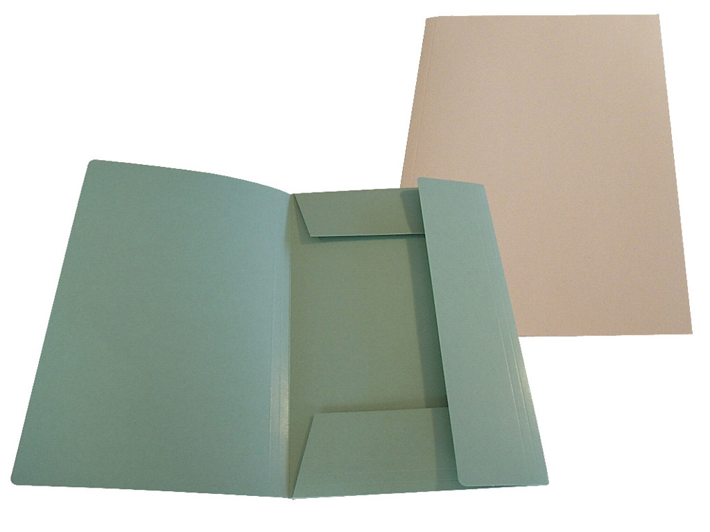 Kartonmappe A4 125/3 801203 m/3 klapper blå 