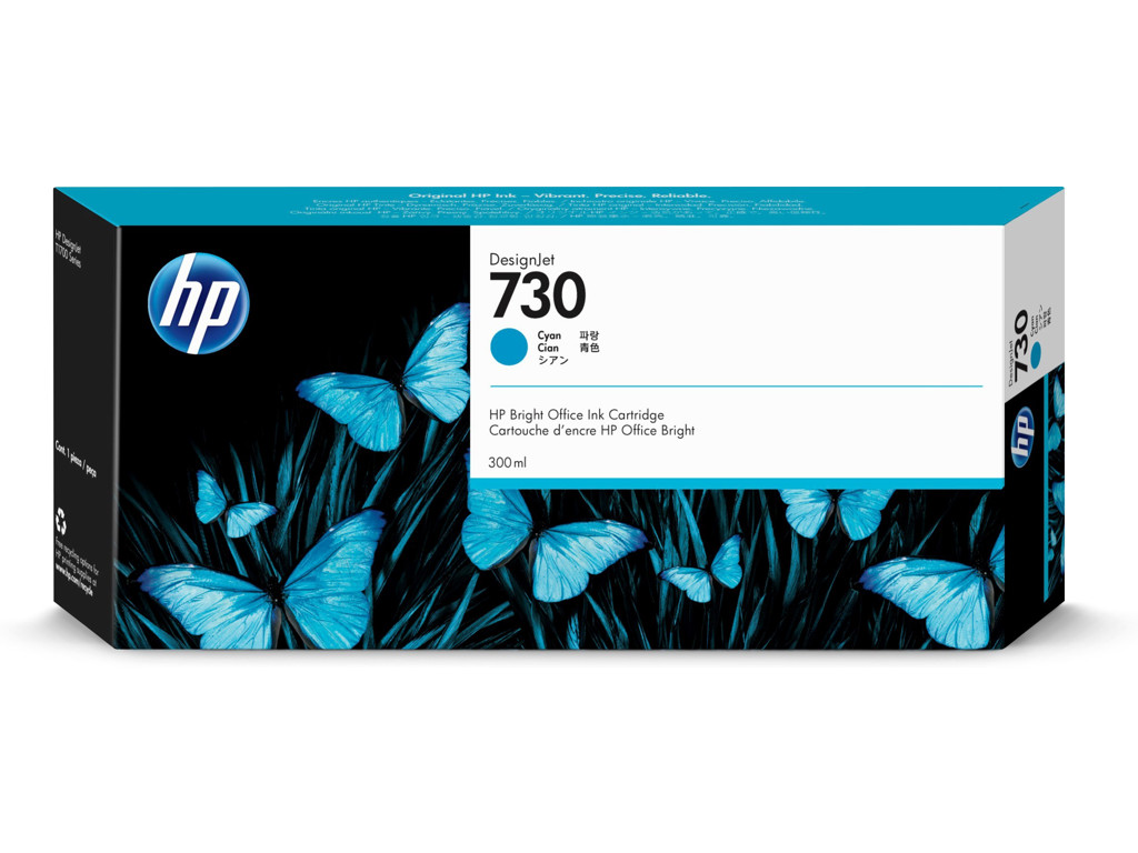 HP 730 blæk cyan 300 ml.