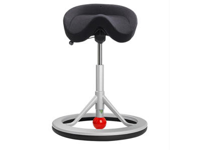 Ergonomisk kontorstol | Sadelstol | Backapp 2,0 | Sort uld | Sølvgrå stel