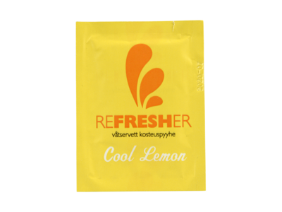 Vådserviet Refresher lemon 6x8cm enkeltpakket 