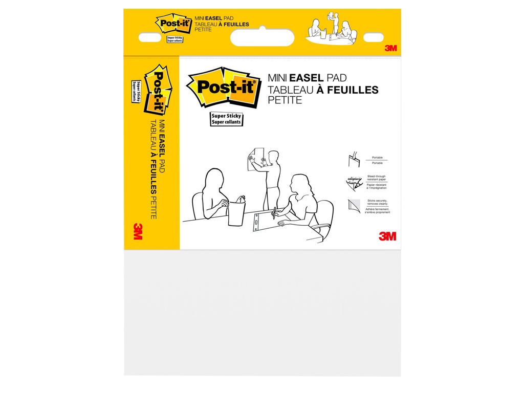 Flipoverpapir Post-it Mini Super Sticky blank 45,7x38,1 cm 6x20 ark