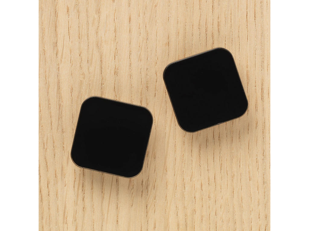 Magneter | Naga | til glastavle | Squircle 2,5x2,5cm | sort akryl | Super String 2 stk