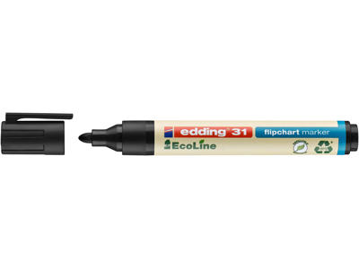Marker Edding 31 Ecoline rund spids sort flipover