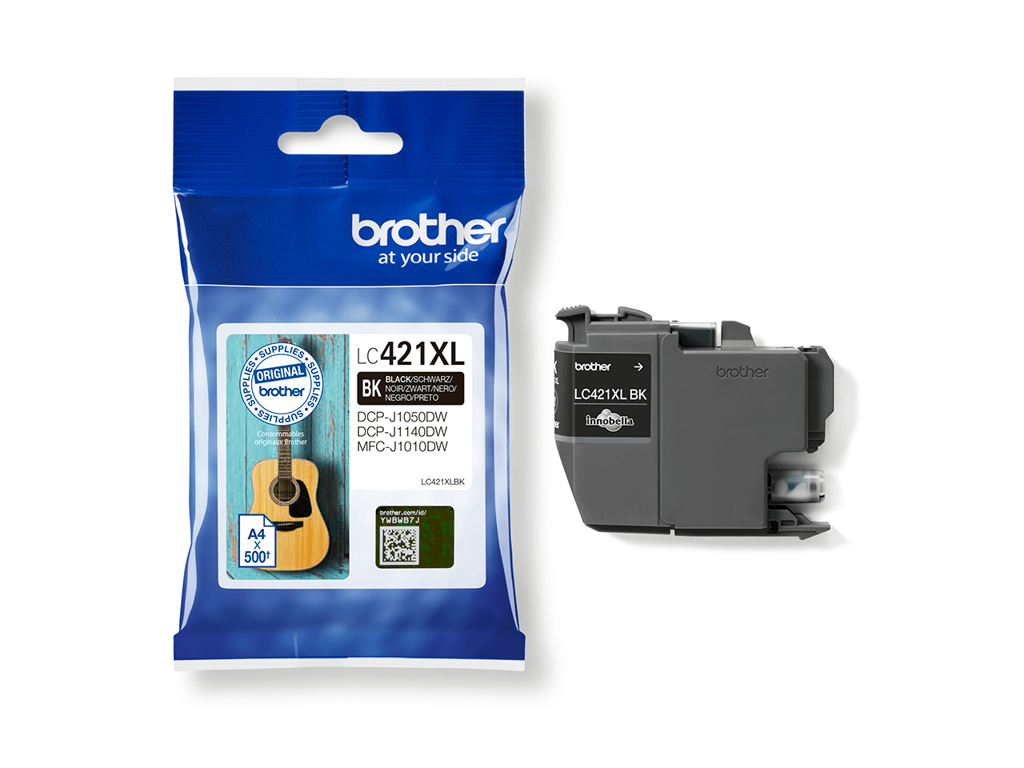 Brother blæk LC421XLBK sort, 500 sider