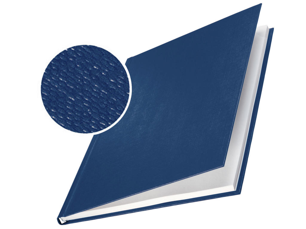 Skinneomslag Leitz 3,5mm tekstilpræg blå 10 stk