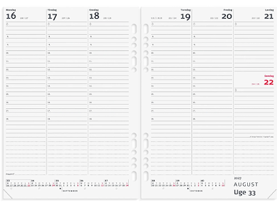 System A5 ugekalender højformat REFILL 2027