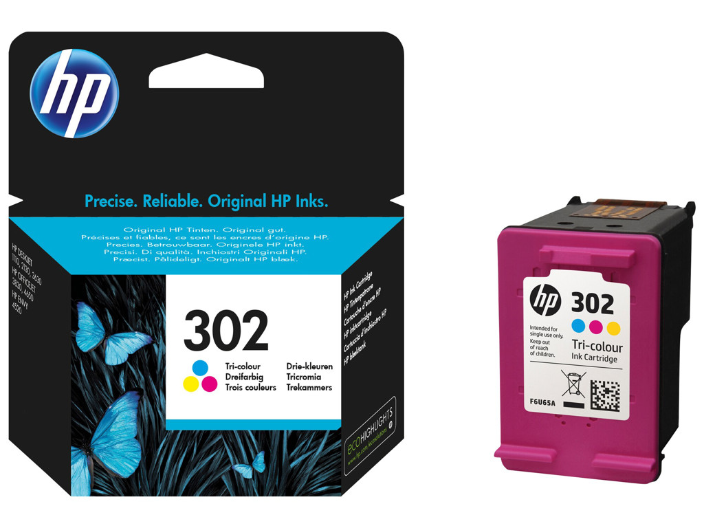 HP 302 blæk CMY, 165 sider