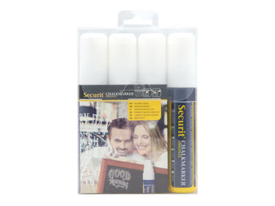 Chalkmarker Securit | hvid | 7-15mm | 4 stk
