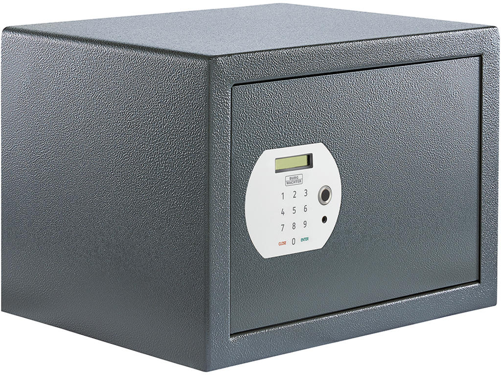 Pure-safe værdiskab, nøgle, elektronisk og fingerprint lås. 320 x 280 X 440 X 350 mm, 19,2 kg.