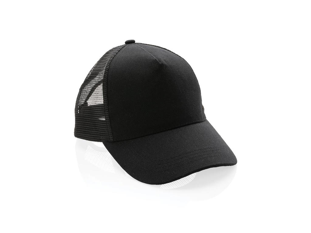Impact Aware&trade; Børstet Rcotton, 5 Panel Trucker cap 190gr, Sort