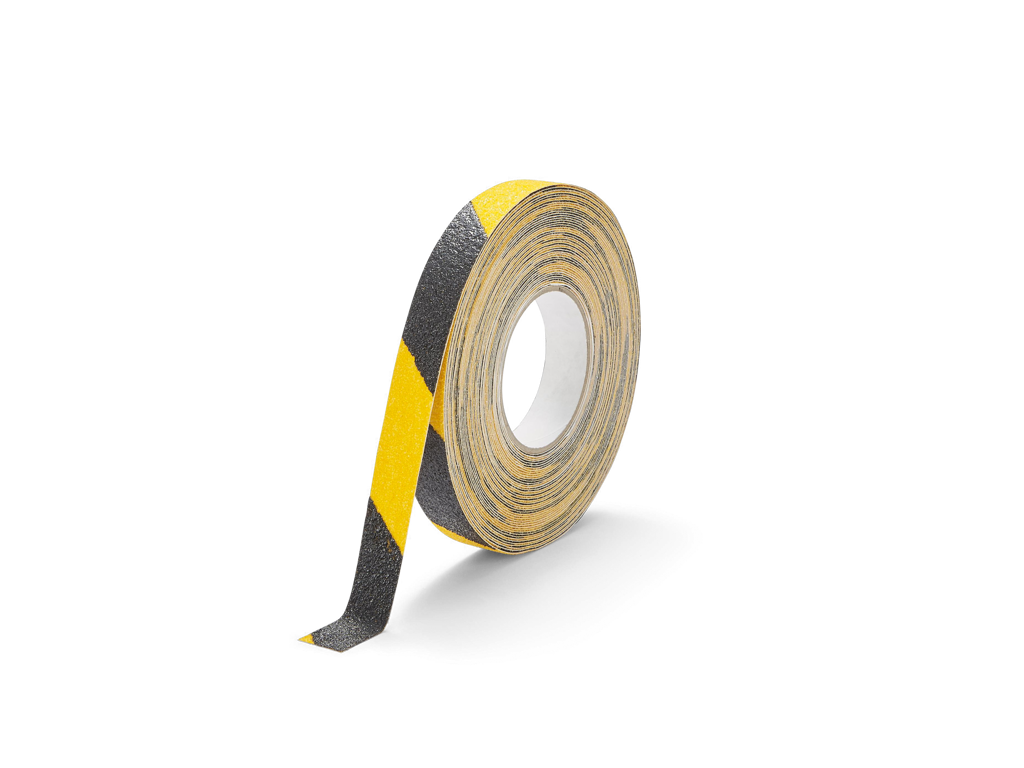 Skridsikker tape Duraline GRIP+ color 25mm sort/gul