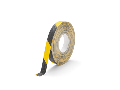 Skridsikker tape Duraline GRIP+ color 25mm sort/gul