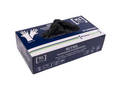 Nitrilhandske pudderfri Standard XL sort 100 stk