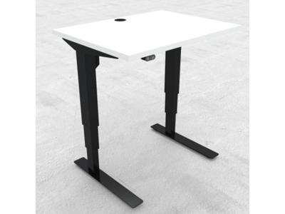 Hæve-/ sænkebord 80x60 cm hvid med sort stel