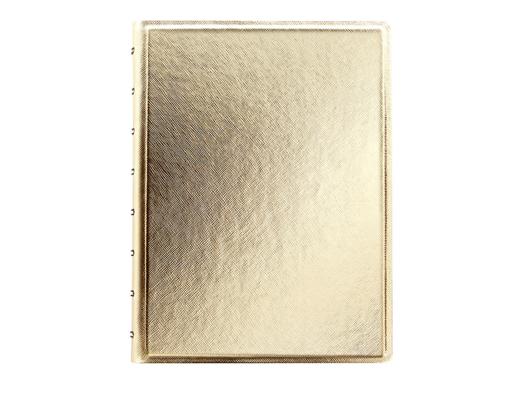 Notesbog Filofax A5 linjeret saffiano Gold