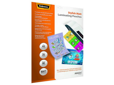Lamineringslomme A3 80 mic mat foldbar 25 stk