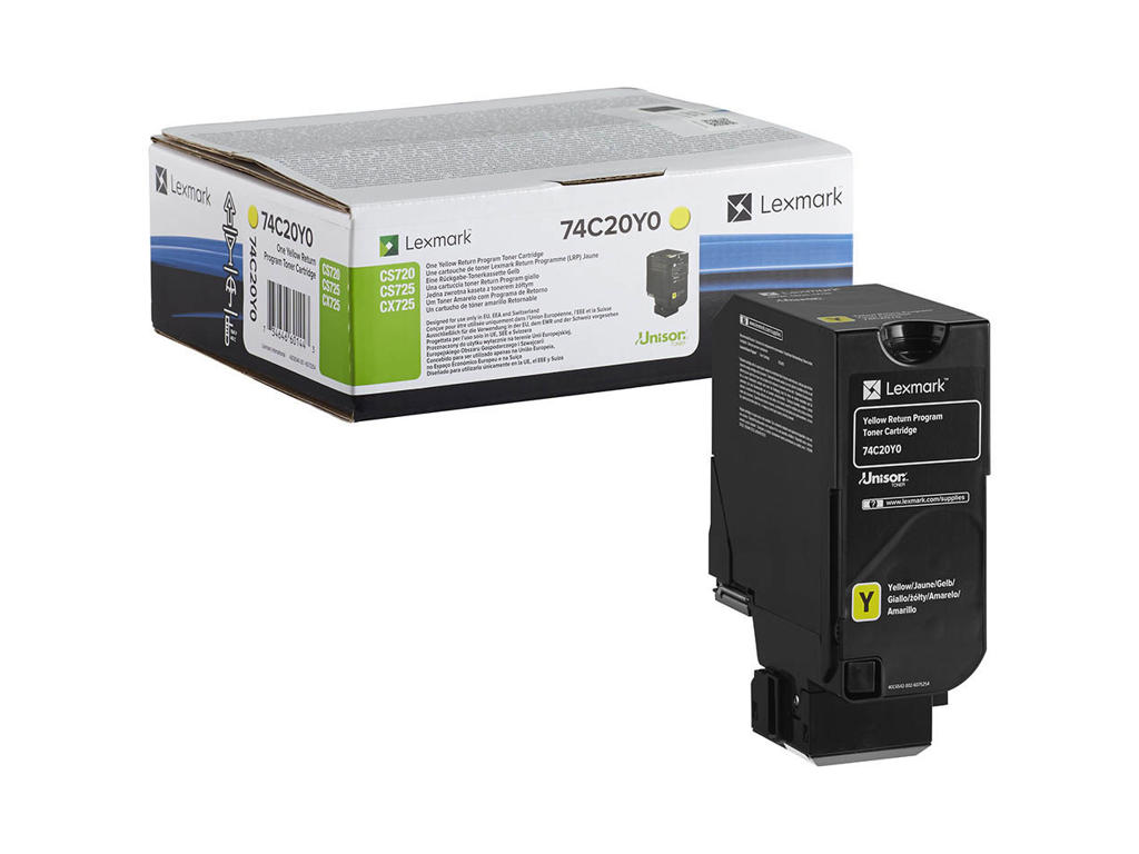 Lexmark toner 74C20Y0 gul, 3000 sider