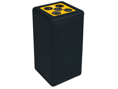 Affaldsspand BrickBin 65 liter sort/gul til kopper/engangsglas