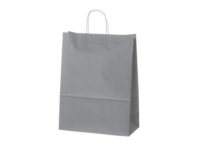 Bærepose papir grå 220x100x330 mm snoet hank 100 stk