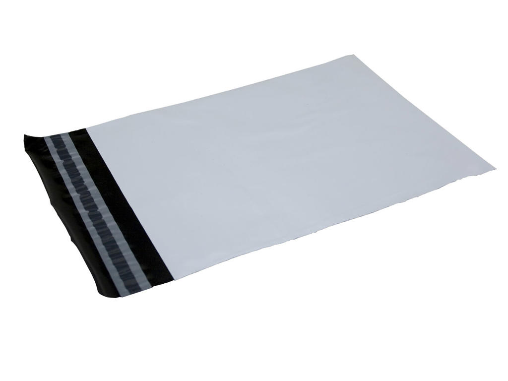 Forsendelsesposer 356x432+40mm hvid/sort