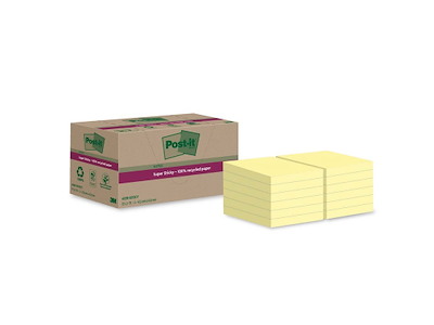 Post-it 47,6x47,6mm gul genbrug 12 blokke (622)