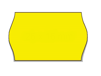 Prisetiket 32x19mm permanent neongul 1000 stk