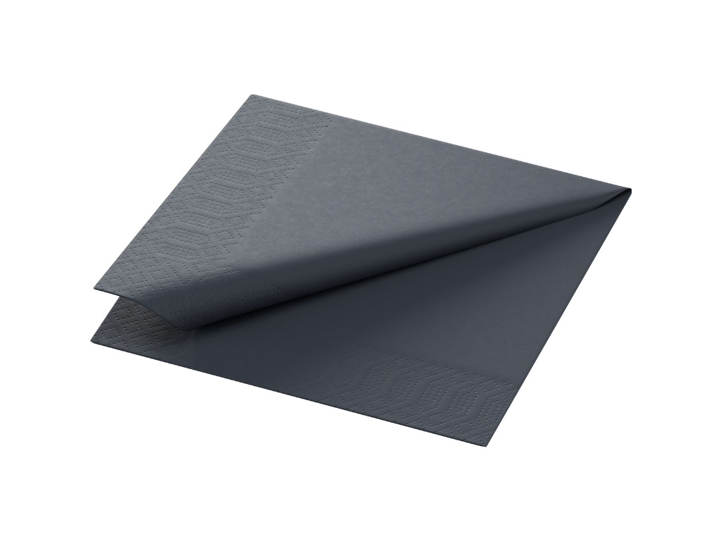 Servietter 24x24 cm 3-lags sort Duni 8x250 stk