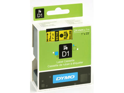 Dymo tape 53721 24mm sort/gul