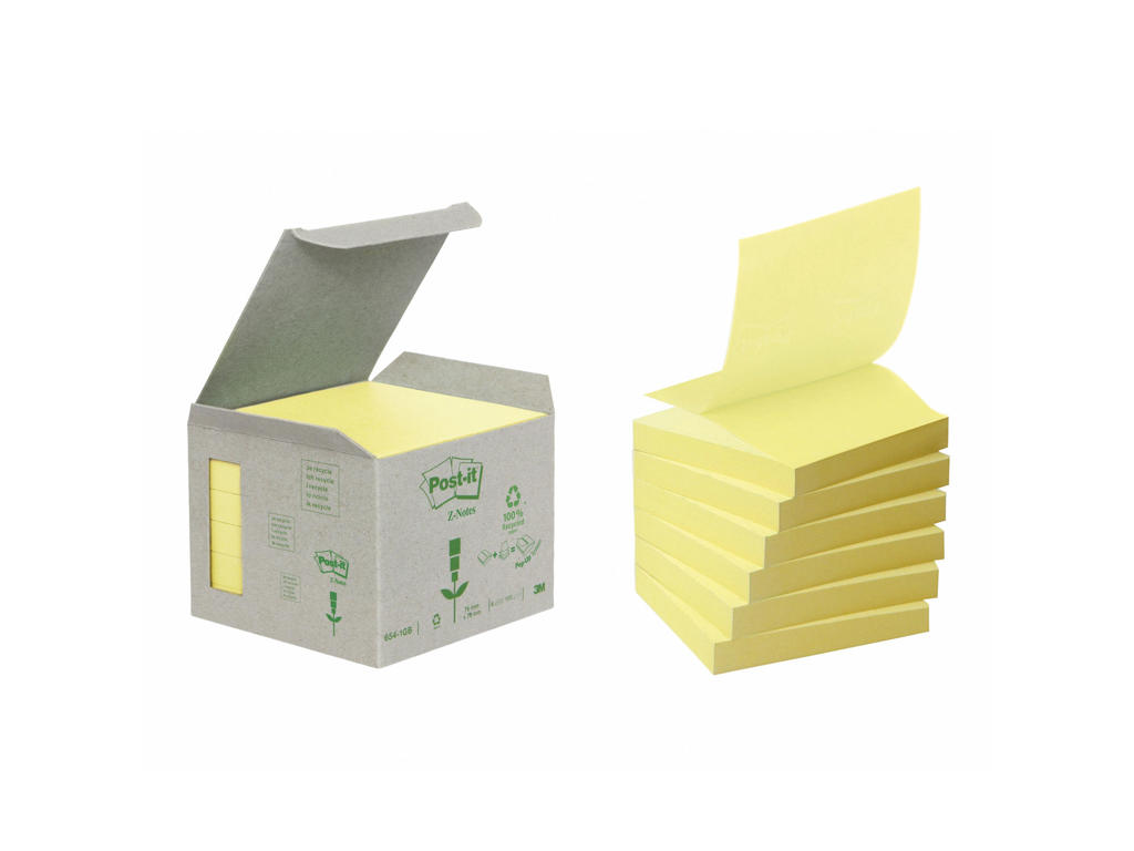 Post-it Z 76x76mm gul miljø 6 blokke