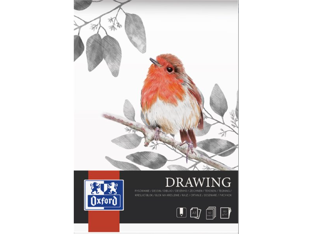 Tegneblok A3 160gr Oxford 40 ark