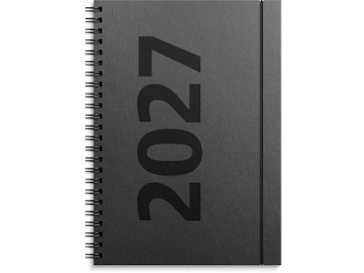 A5 ugekalender højformat matsort genbrugskarton 2027